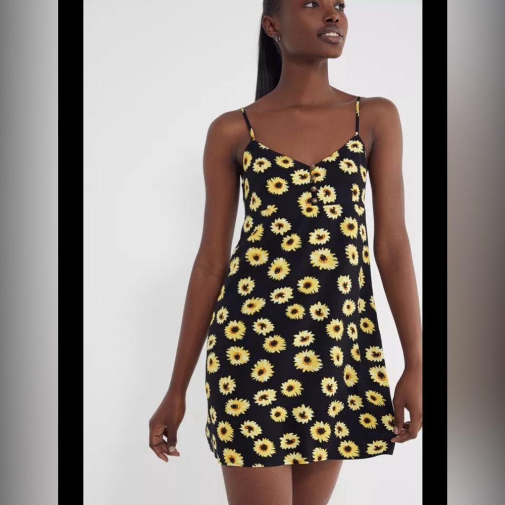 NWT!!! Urban Outfitters Sunflower Print Mini Dress